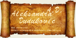 Aleksandra Duduković vizit kartica